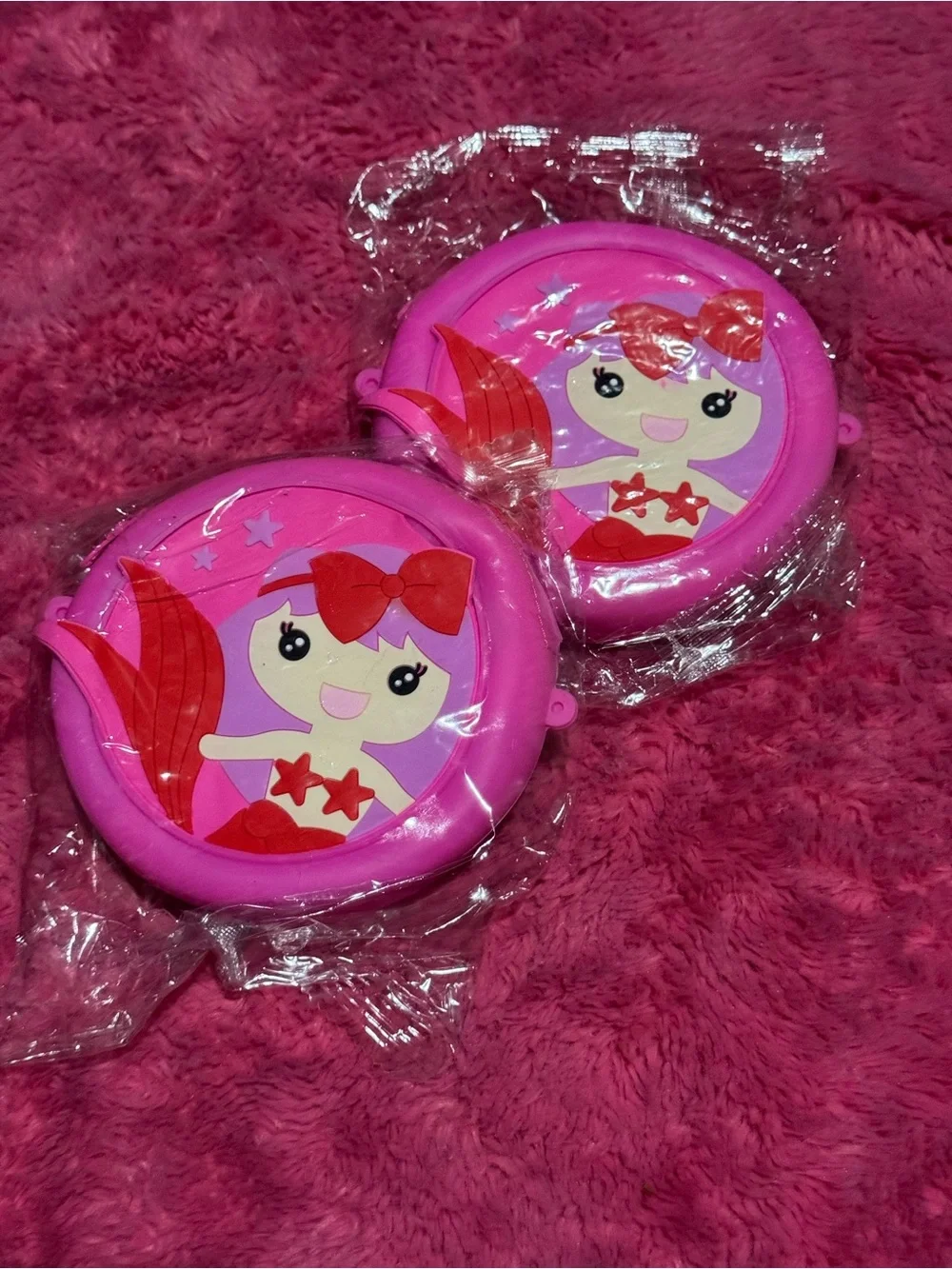 Kids Red Mermaid Coin Purse - Cute Compact Accessory
